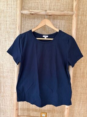 Nic &Zoe Navy Short Sleeve Crewneck Tee